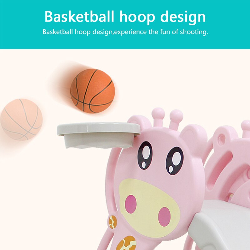 Baby Opvouwbare Glijbaan Kinderen Draagbare Glijbaan Met Basketbal Hoepel Indoor Home Kleuterschool Speeltuin Kinderen Buitensporten Speelgoed