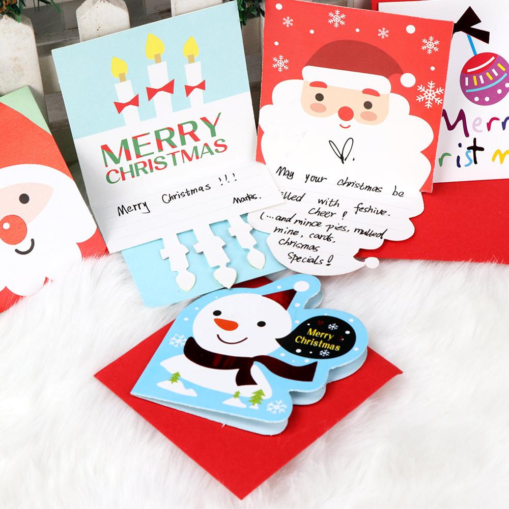 OurWarm 20pcs Kerst Jaar Kaarten Uitnodigingskaart met Envelop Cartoon Snoman Santa kids Birthday Party Favor Kaarten