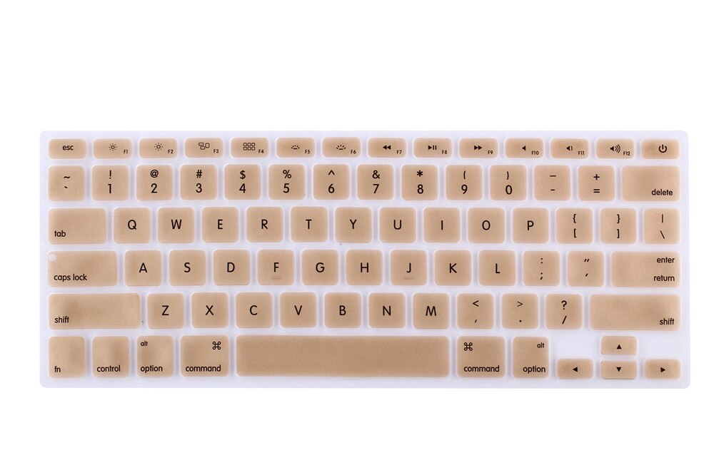 EU US Soft Silicon Keyboard Skin for Macbook Air 13 A1466 Keyboard Cover Slim Waterproof Skin Film Protector: US-Gold