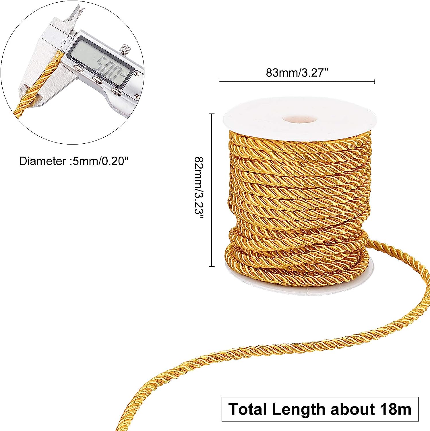 Cordón trenzado de 5MM, adorno de cuerda artesanal, cuerda decorativa de poliéster, cordón hecho a mano para manualidades de costura, tapicería, decoración del hogar, 5m