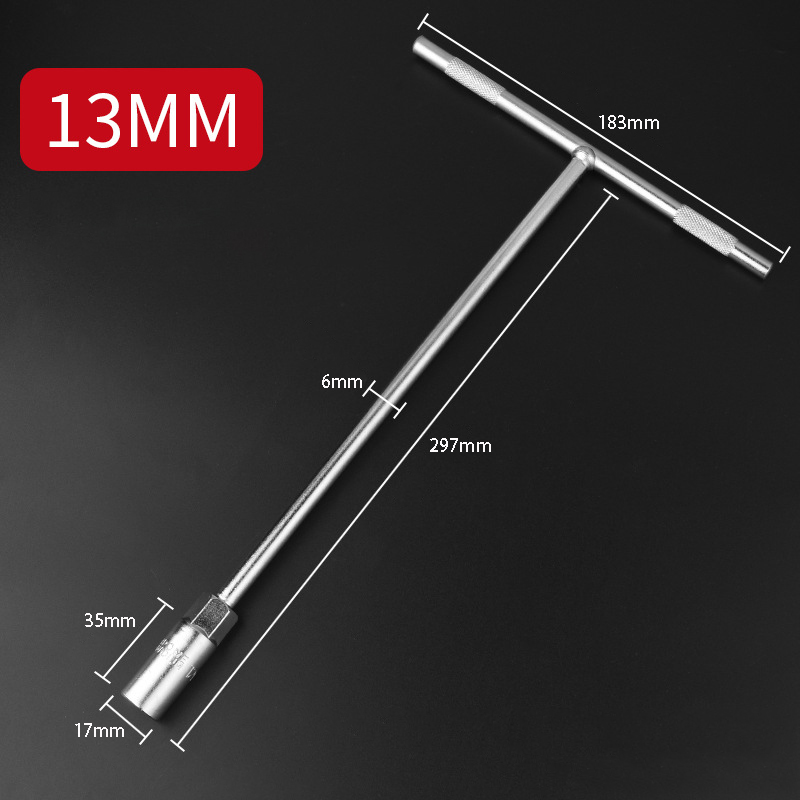 Llave de tubo estilo T de 6-19 Mm, juego de llaves de reparación de conductores mecánicos, herramientas de taller mecánico de coche, llave hexagonal, herramientas manuales: Marrón