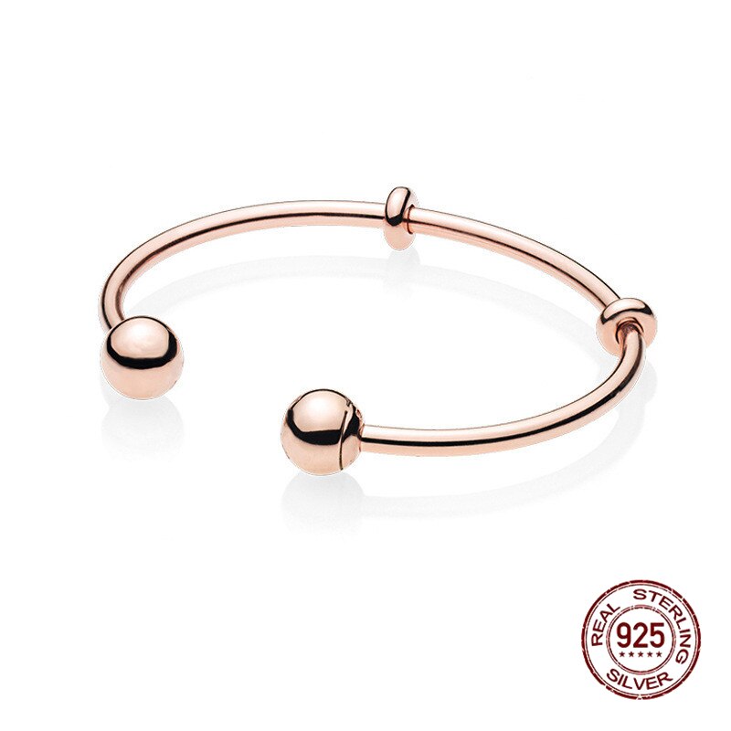 925 sterling silver classic open bracelet solid bracelet suitable for ladies original charm beads exquisite