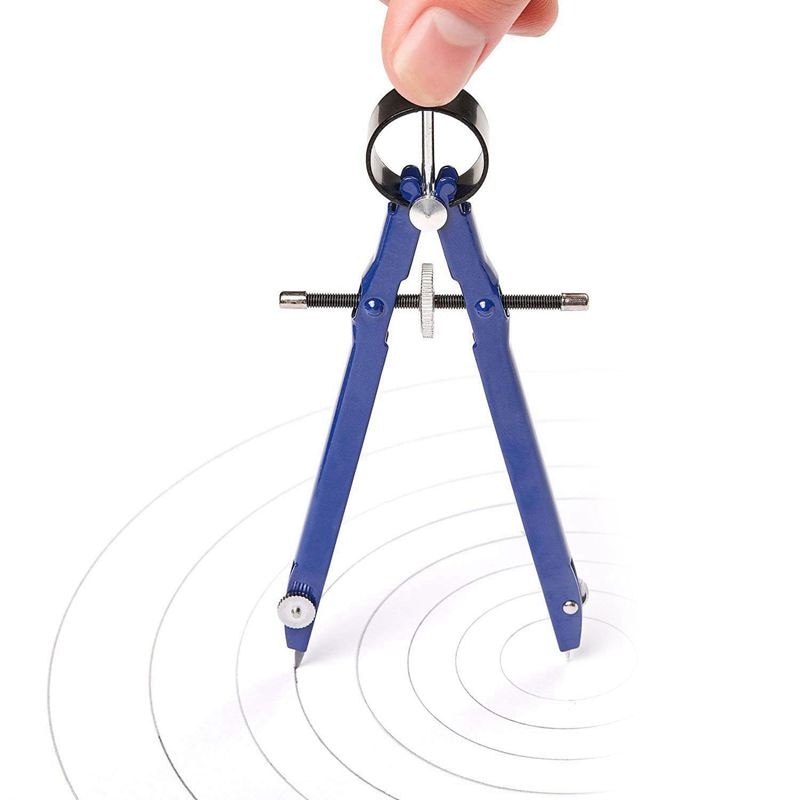 2 Pack Drafting Compass with Lock Math Bow Compass Drawing Metal Compass with Wheel Geometry Compass Bow Divider Precision Stude