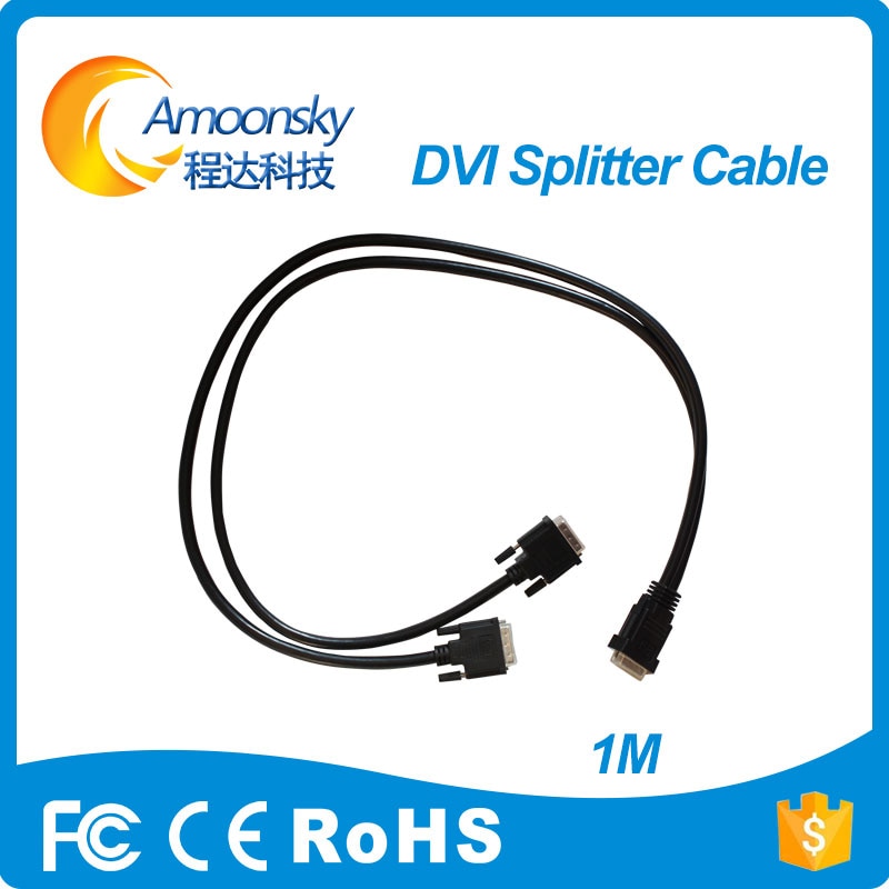 Led scherm dvi splitter kabel een dvi-naar dual dvi HD DVI splitter kabel 1 meter beste prijs
