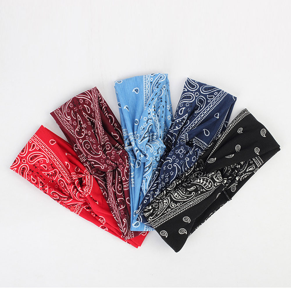 boho Handmade Women Twist Headbands Hair Accessories Acrylic Bandana Scarf Square Female hair band Rock Cool Girls Turban