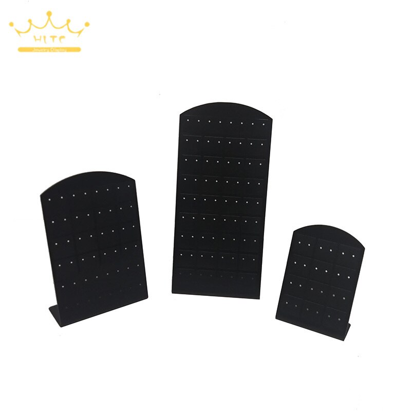 Oorbellenrekje 3 Lagen Sieradenrek Oorbellen Display Sieraden Rek Organizer - Voor 52 Oorbellen - HOUTEN VOET - 3 Verdiepingen - 25 x 24 x 7 cm - Kleur Zwart
