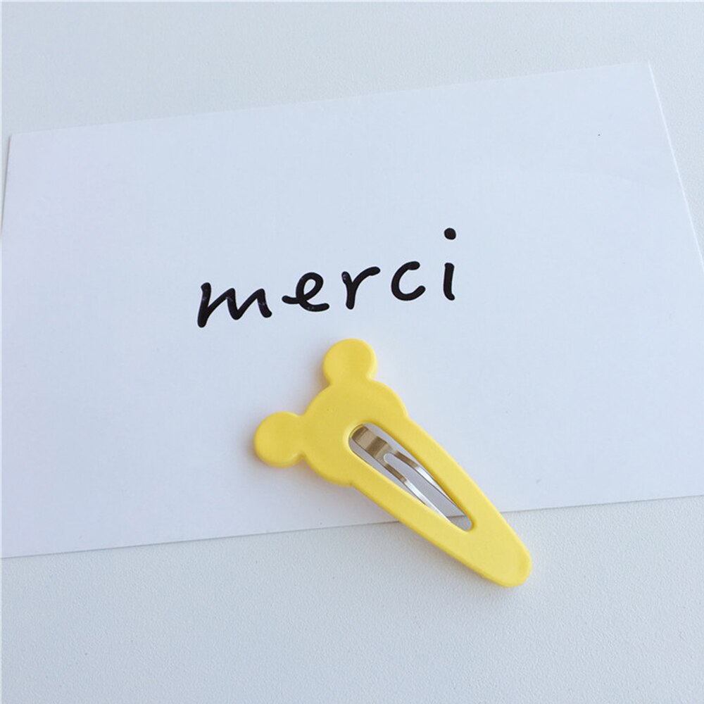 1Pc Matte Vernis Bb Clips Meisjes Haarspeld Konijnenoren Haar Clips Voor Meisjes Kinderen Haar Accessoires: yellow