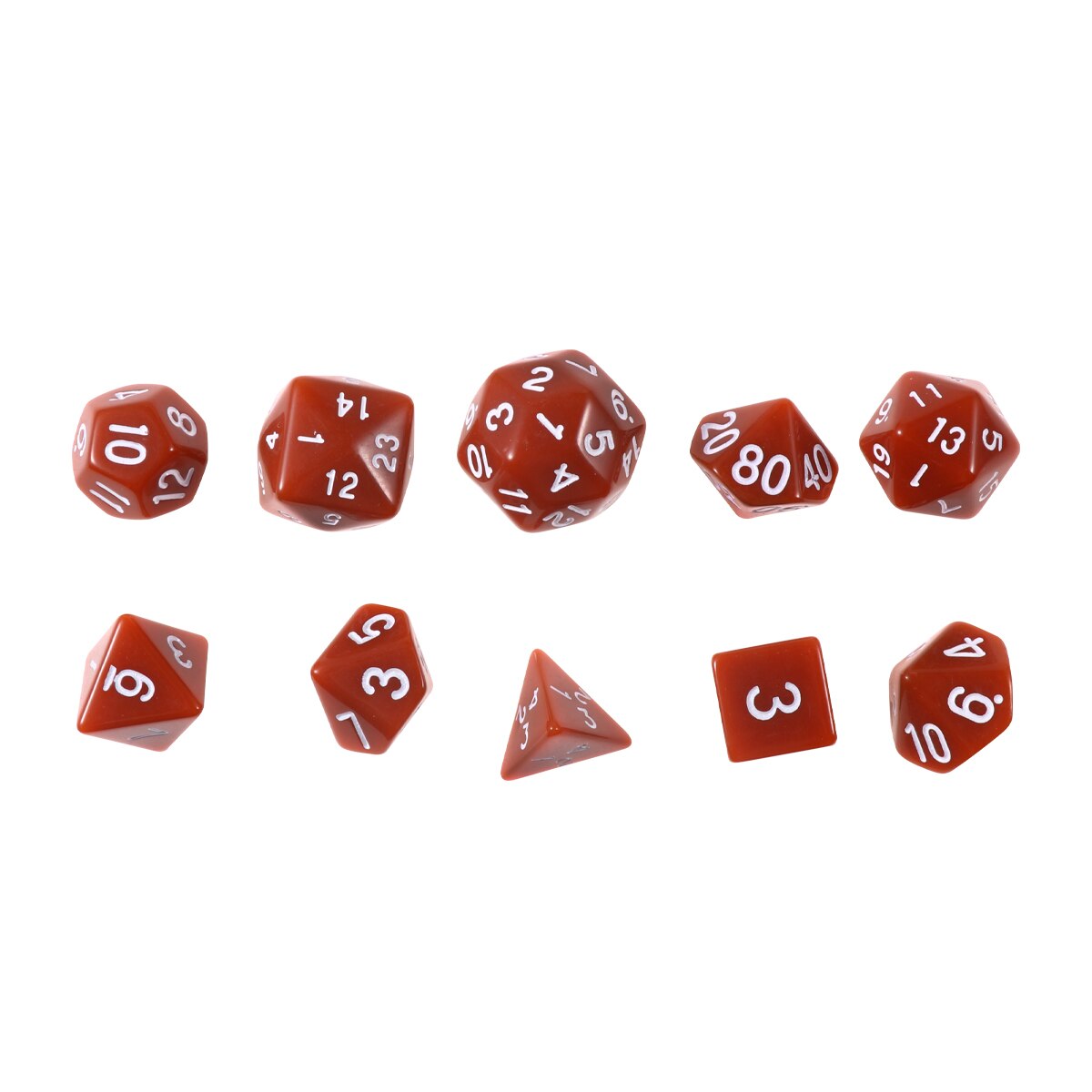 1 Set/10 Pcs Acrylic Polyhedron Dices Numbers Dice Multi-Faceted Entertainment Dice For Home Bar Table Board Games: Coffee