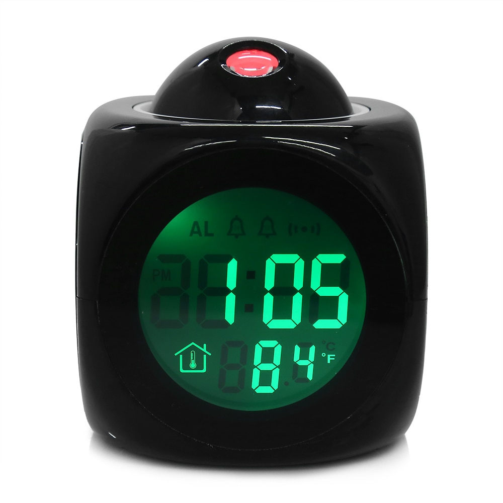 Reloj despertador Vibe LCD proyección del habla despertador tiempo y exhibición temporal Relojes de proyección Relojes Despertadores