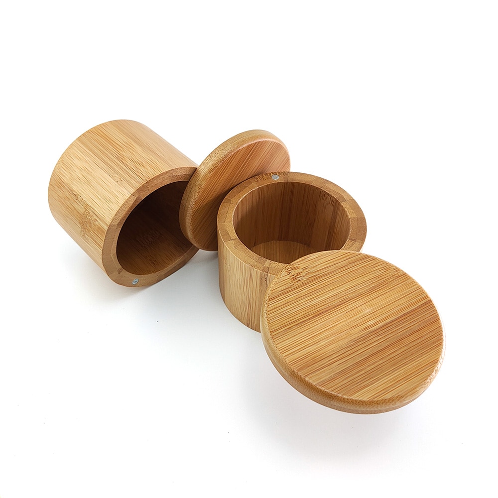 Bamboe Kruiden Opslag Flessen & Potten Voor Kruiden Suiker Zout Peper Kruiden Pot Met Deksel Koken Pot Kitchen Spice Jars magnetische