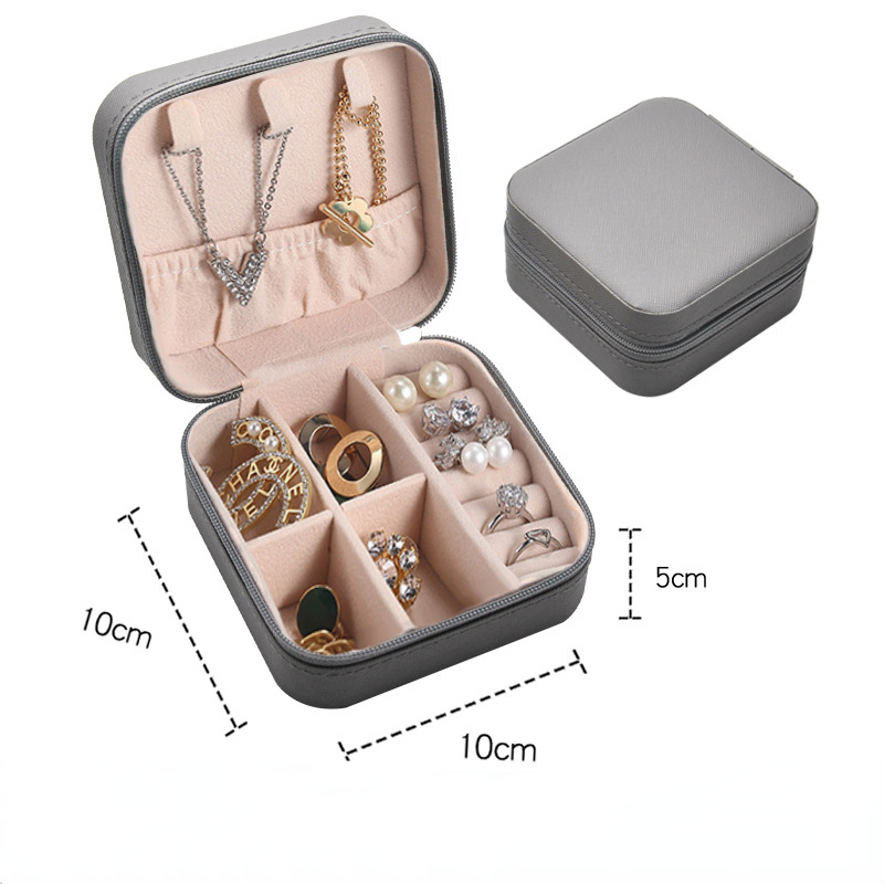 Boîte de rangement pour bijoux, bague, collier, boucles d'oreilles, trousse de maquillage, trousse de lavage: Marron