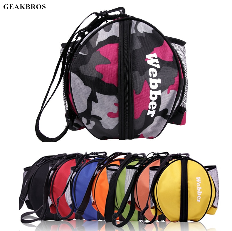 Universel sportspose basketball fodbold volleyball rygsæk håndtaske rund form justerbar skulderrem rygsække opbevaring