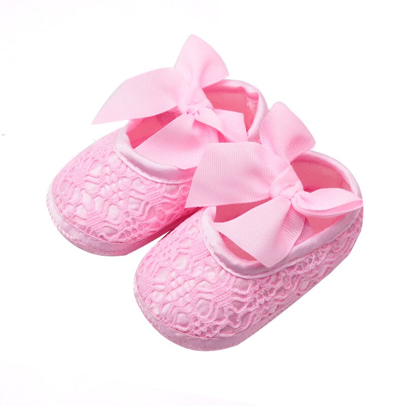 Cotton Lace Baby Girl Shoes Toddler Soft Sole Anti-slip Baby Shoes for Girls Big Bow Princess Shoes for Birthday Party