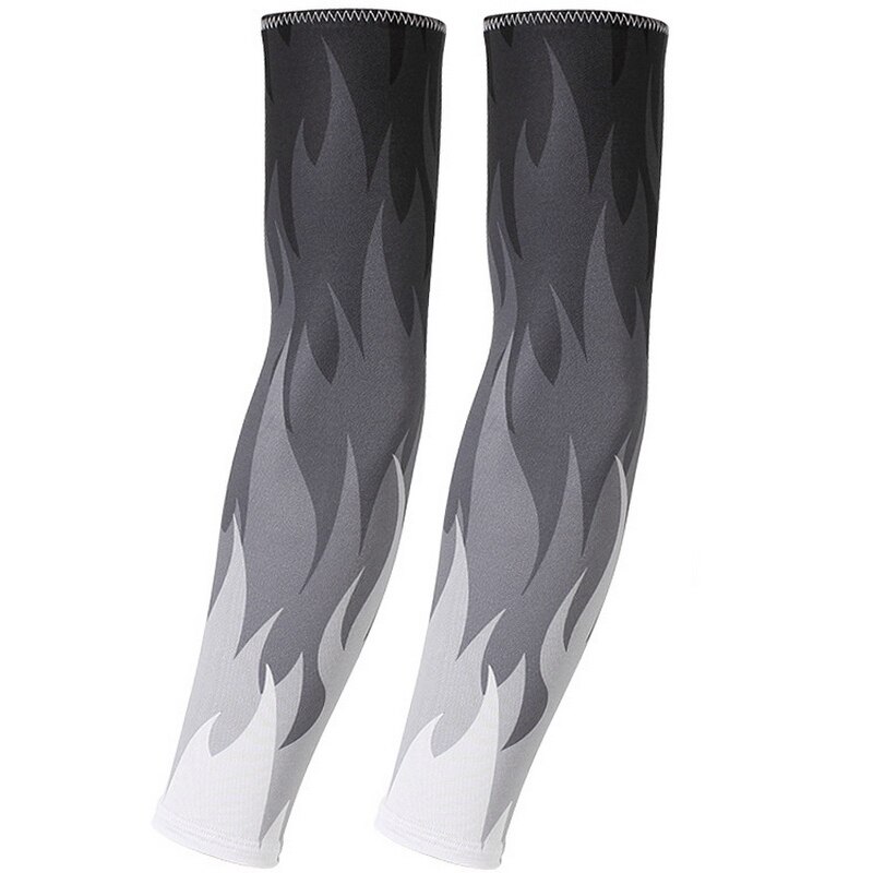 Mangas de brazo de refrigeración con protección solar para ciclismo, protección solar UV, estilo llama, calentador de brazo, para hombre y mujer