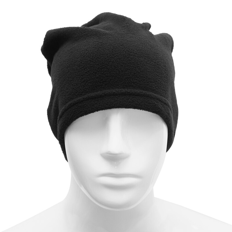 Unisexe polaire polaire cou plus thermique Snood écharpe chapeau vêtements de Ski snowboard-noir
