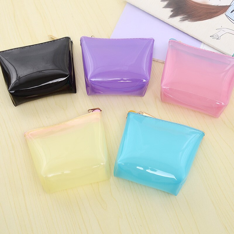 Carino Tasca Sacchetto Della Moneta Della Moneta di colore della Caramella Della Borsa Della Gelatina Borsa del Cambiamento Del Raccoglitore Del Supporto Del Sacchetto di Mano delle Donne Impermeabile Del Sacchetto Del SACCHETTO trasparente