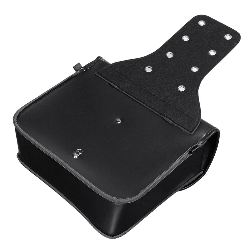 1 Pair PU Leather Waterproof Motorcycle Side Saddlebag Luggage Saddle Bag Black