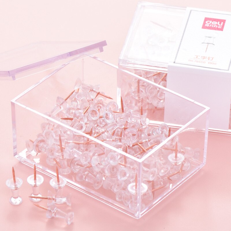 1 Pack Rose Gold Office Combination Push Pin Paper Clip Ticket Holder Desktop Gadget Metal Multi-Function Clip Deli 78551