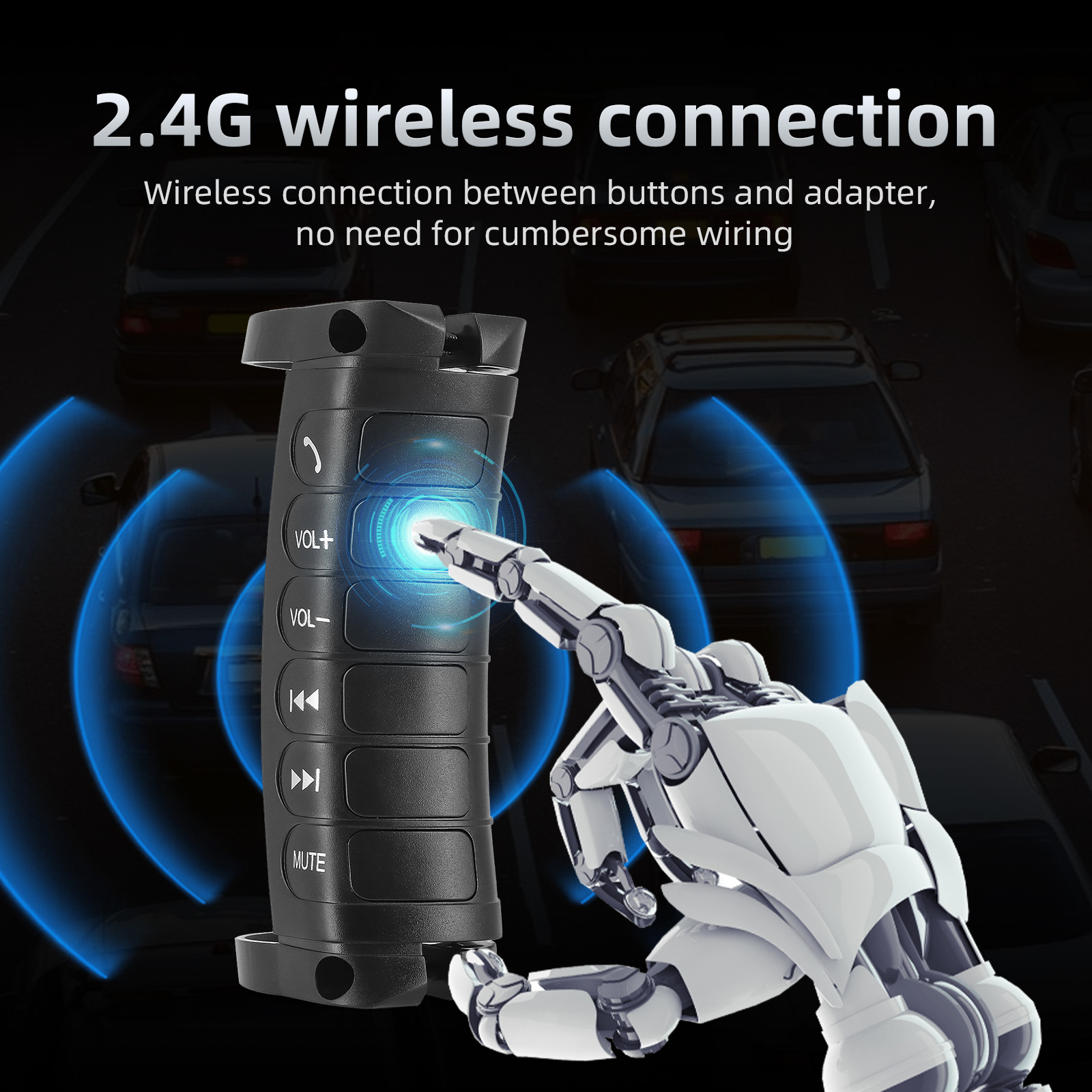 Universal Multi-wheel Wireless Car Multi Steering Wheel Control Remote Controls Car Multi-function Switch Buttons for Android