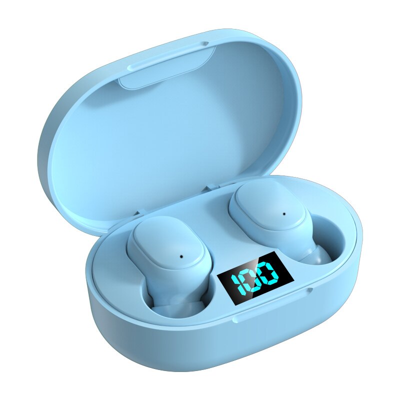 E6S Bluetooth Oortelefoon 5.0 Draadloze Oordopjes Tws Oortelefoon Noise Cancelling Microfoon Bluetooth A6S Headset Voor Xiaomi Redmi Samsung: E6S Blue
