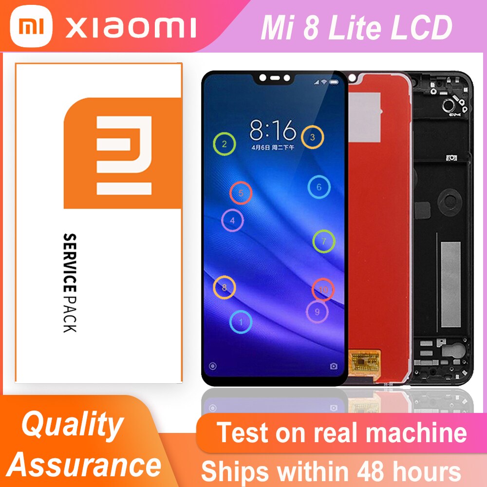 Originele 6.26 &#39;&#39;Lcd Display Voor Xiaomi Mi 8 Lite Lcd Touch Screen Digitizer Vergadering Voor Mi 8X Lcd Display vervangende Onderdelen