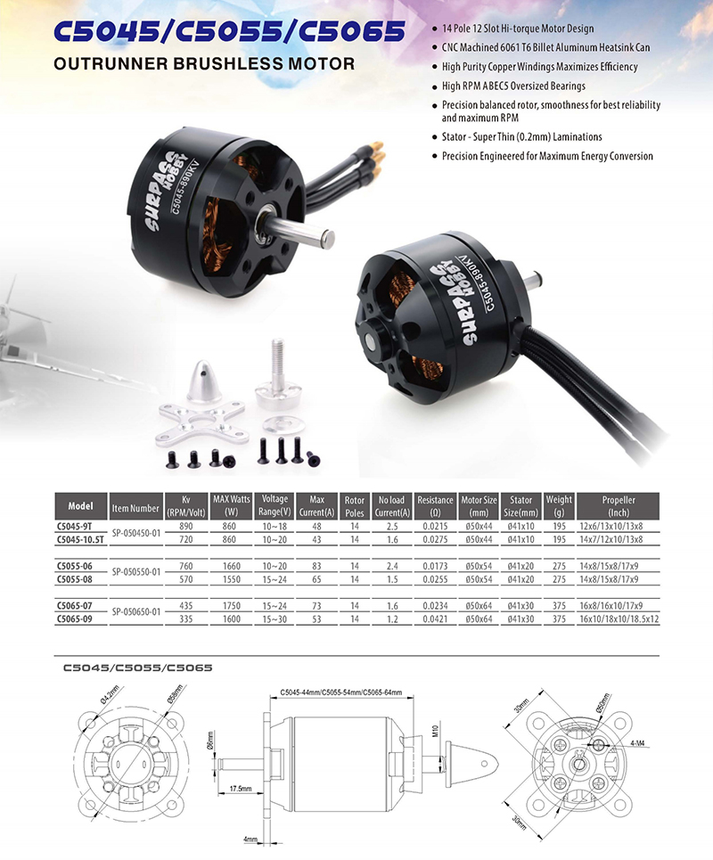 Overtreffen Hobby Borstelloze Motor C4250 C4260 C5045 C5055 C5065 14Pole met Acc voor UAV Vliegtuigen Multicopters RC Vliegtuig Helikopter