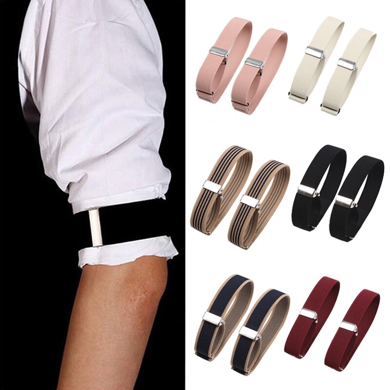 Lot De 3 Paires Brassards Réglables Antidérapants Pour Chemise - Supports Manches Anti-Roulage