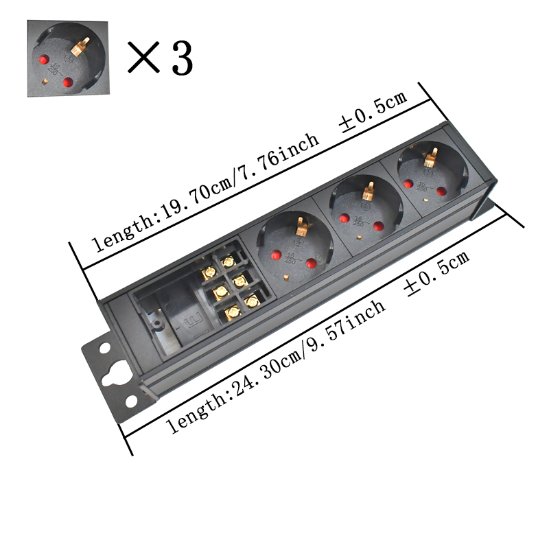 PDU power strip network cabinet rack wall desktop table bottom 1-9AC EU socket with junction box wireless socket: Type 16