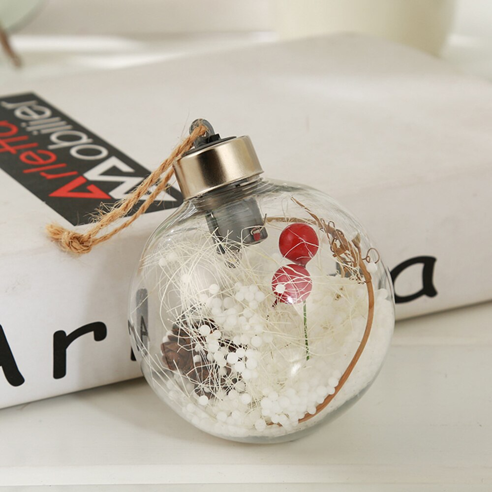 LED Hanging Christmas Decorative Transparent Christmas Tree Pendant Hanging Light Decor Lamp Snowflake Orname