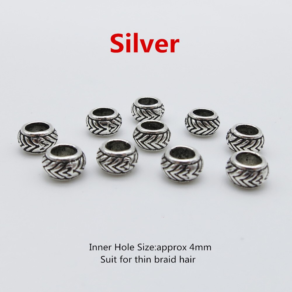 20 stk /50 stk sølv/bronze lille vikingehår fletning dreadlock skæg perler ringe til mænd kvinder hårpynt