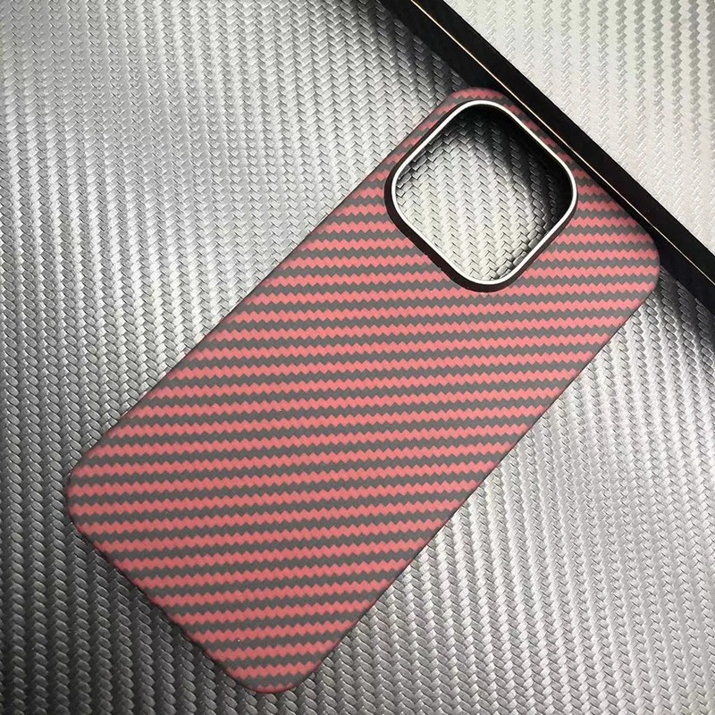 Custodia per telefono in fibra aramidica di lusso vera fibra di carbonio lussuosa colorata ultrasottile adatta per coperchio posteriori iPhone 15 16 14 pro Max: Per iPhone 15 / nero