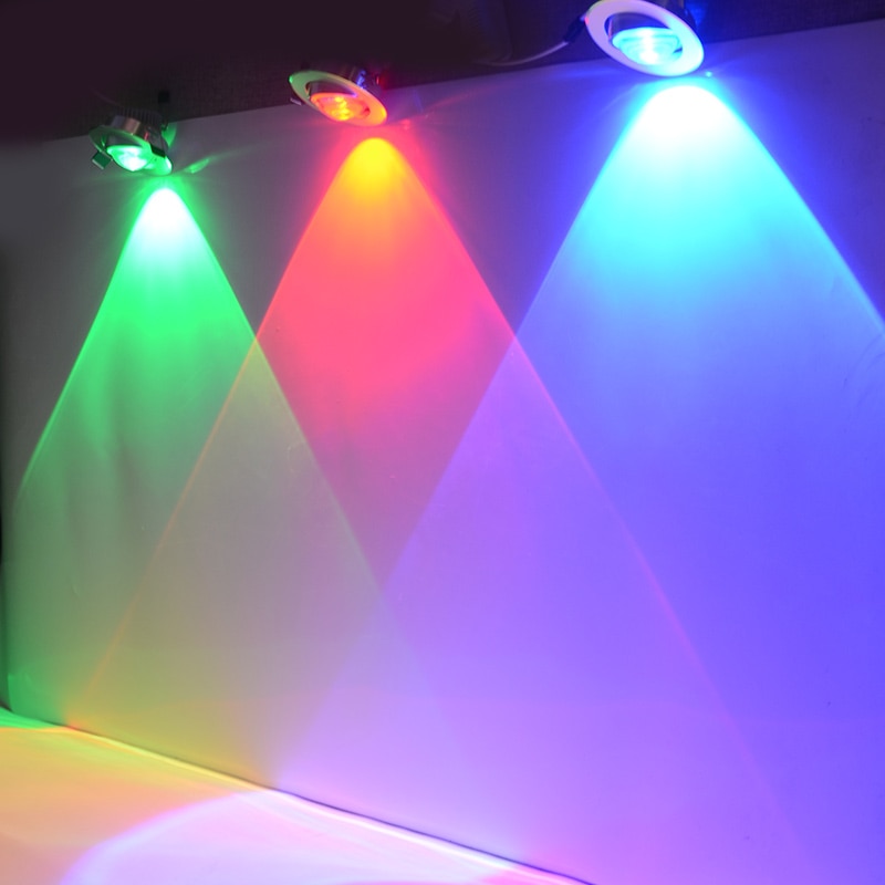 LED Plafond Lamp 9W Down Verlichting RGB Met Afstandsbediening Verzonken gloeilampen AC220V 3W Downlight verjaardagsfeestje Kleurrijke lichten