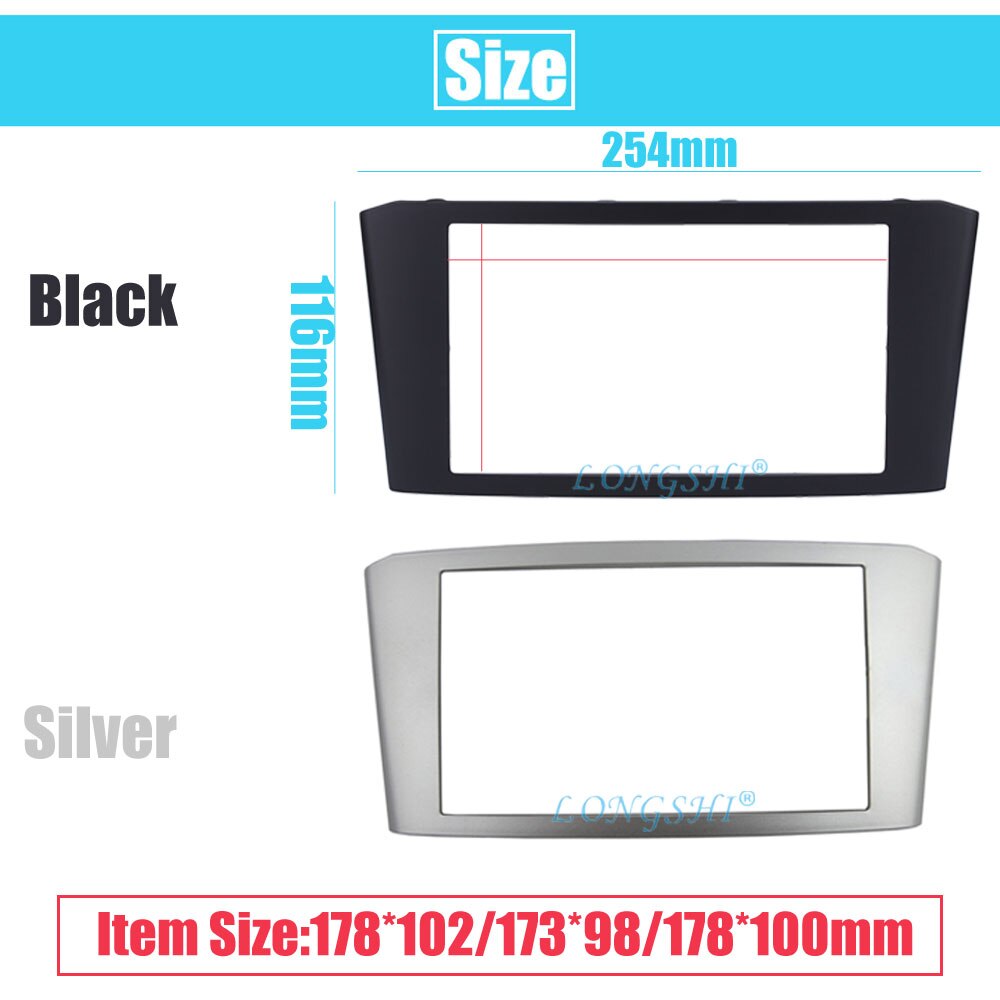 Panel adaptador de placa frontal para coche LONGSHI con doble Din para Toyota Avensis 2003, reproductor estéreo y DVD, Marco 2 Din