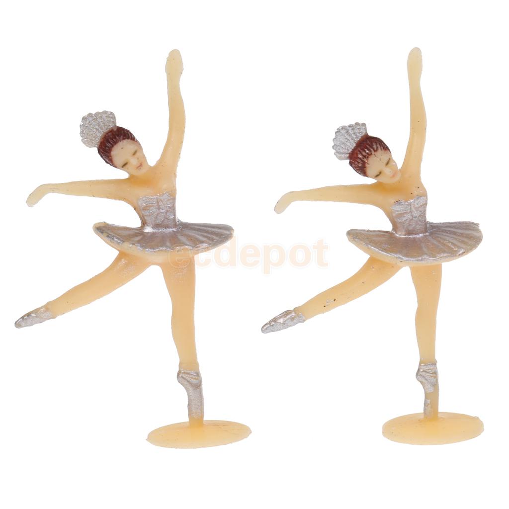 Magideal 12 stk lille ballerina mini ballet pige baby shower favoriserer dåbsfest bord ballerina dekoration håndværk: Sølv