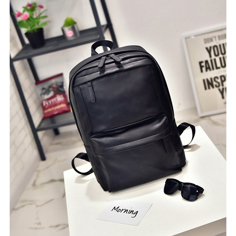 15 pulgadas PU impermeable portátil mochilas Anti-robo funda para portátil para Macbook Air Pro 15 13 12 11 hombres y mujeres mochila para portátil de viaje: Black
