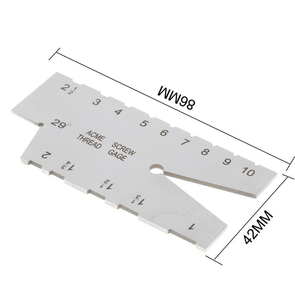 Calibrador de rosca trapezoidal Acme de 29/30 °, regla de molienda de soldadura, herramienta de soldadura de acero S9L4