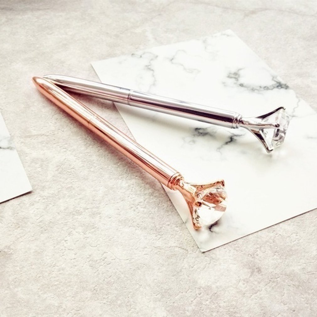 Luxury Portable Big Crystal Pen Diamond Ballpoint Pens Stationery Ballpen Home Office School Supplies