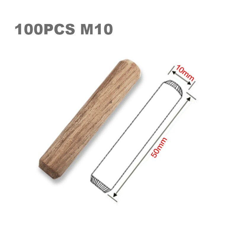 Conector de tuerca de rueda para muebles de carpintería, pasadores de espiga de madera, tornillo fijador para empalme de madera, 100 piezas: 100pc M10 Dowel