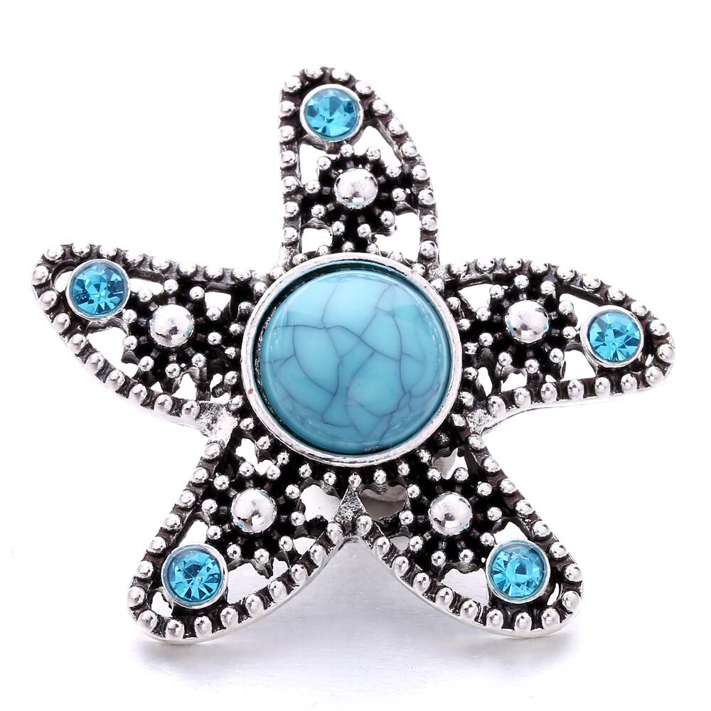 Botones a presión Vintage para mujer, cuentas de joyería, flor de 18mm, botones a presión de Metal, collar a presión de 18mm, 5 unids/lote