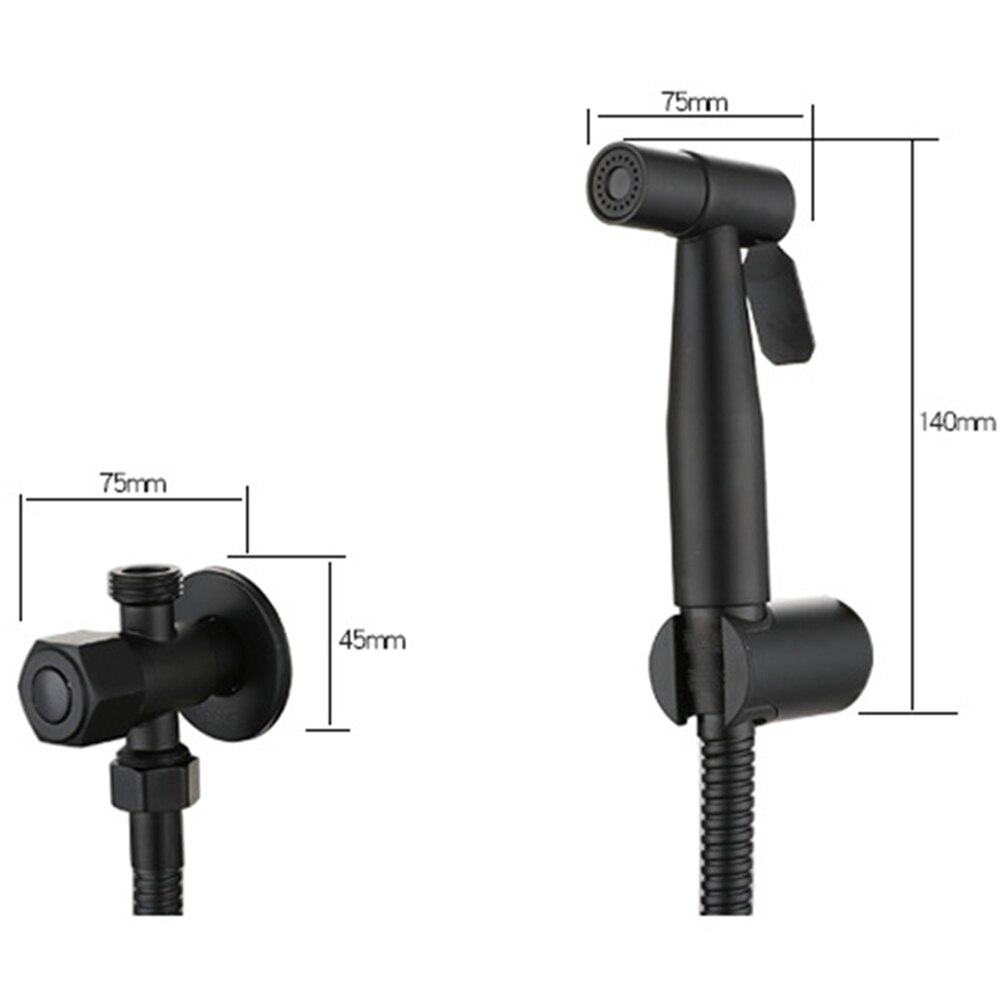 Handheld Bidet Kraan Spuit Roestvrij Staal Zwart Bidet Set Hand Spray Bidet Spuit Zelfreinigende Voor Badkamer