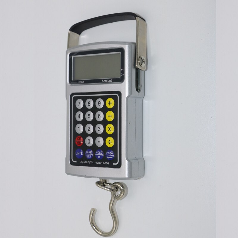 Przenośna waga 7 w 1/bagaż rybny waga elektryczna/waga 50kg z kalkulatorem i miarka z podświetleniem