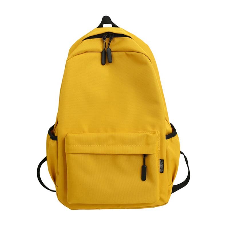 Hocodo Mannen Vrouwen Rugzak Effen Kleur Mode Schooltas Voor Tiener Rugzakken Vrouwelijke Schouder Reistas Rugzak Mochila: Yellow