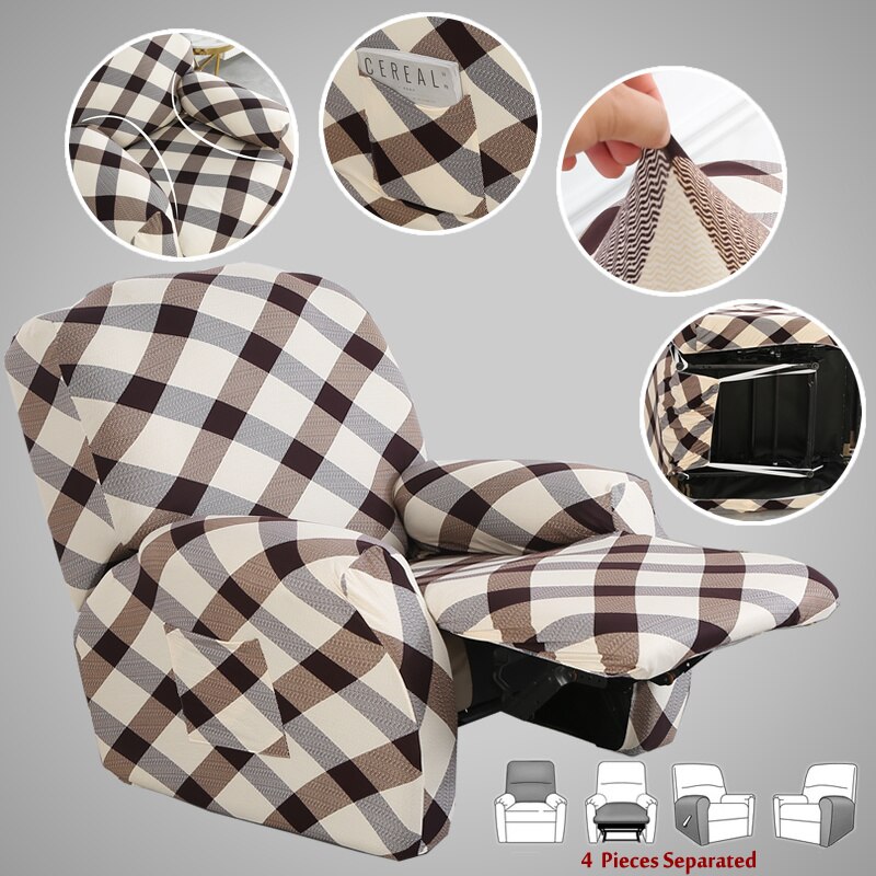 Split Stijl Fauteuil Cover Relax Fauteuil Covers Geometrische Massage Sling Stoel Covers Lounger Enkele Zetel Couch Sofa Kussenovertrekken