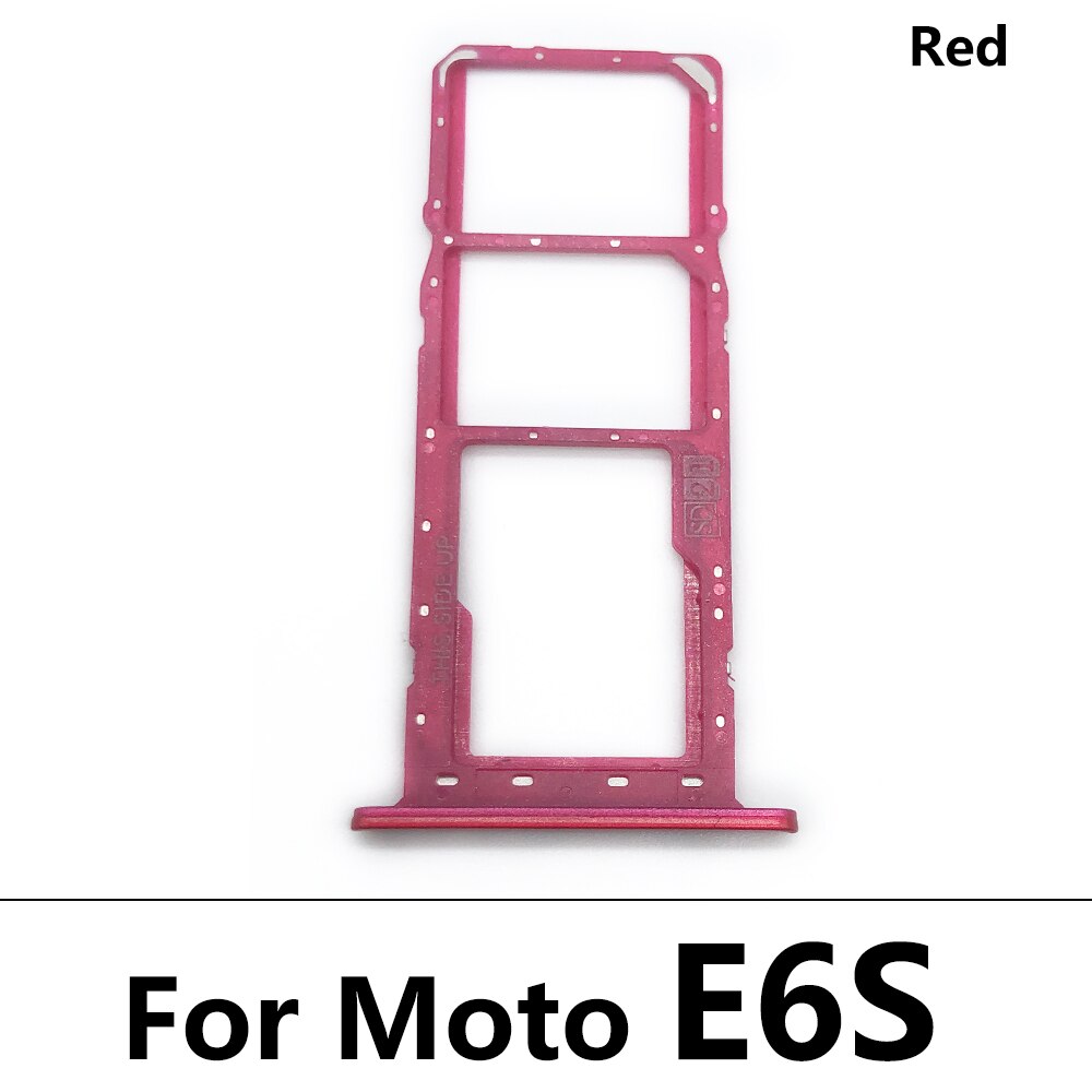 SiM Tray For Moto E6 Play E6S G10 One Action One Fusion Macro SIM Card Slot SD Card Tray Holder Adapter: E6S Red