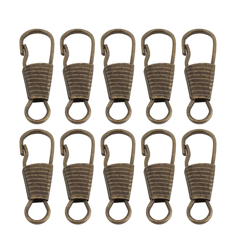 10Pcs Diy Rits Hoofd Bagage Kleding Schoenen Laarzen Rits Puller Afneembare Rits Trekt Multifunctionele Rits Accessoires: Bronze