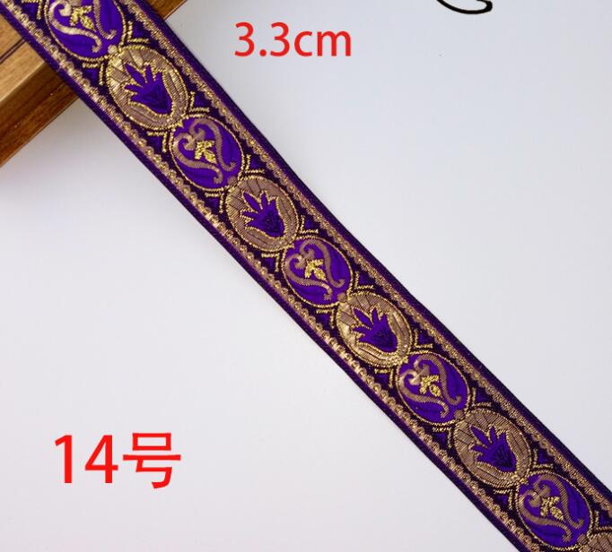 Ruban Jacquard tissé, 33mm de large, 7 yards, sangle pour chien, bricolage, plusieurs Styles: 12