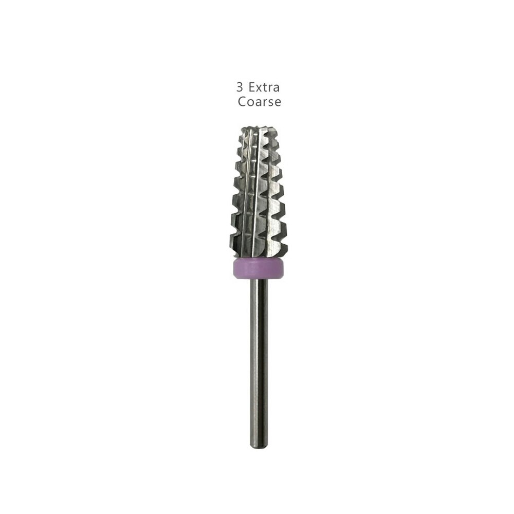 Broca de carburo de tungsteno para uñas, 7 tipos de brocas para pulidora de uñas, accesorios para manicura Nail Art, revestimiento de plata cónico: 3XC