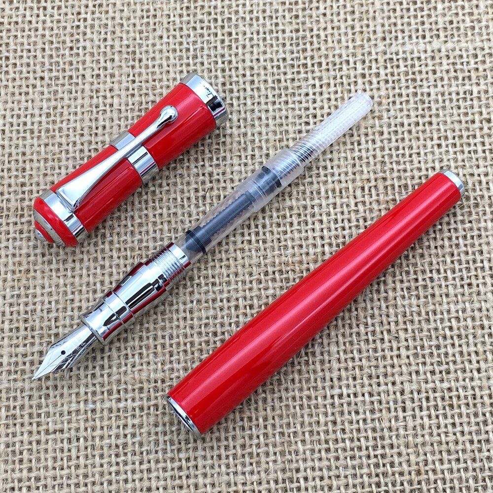 Fuliwen Antique Style Fountain pen Red barrel Red ink Pen mont Top for Ladies