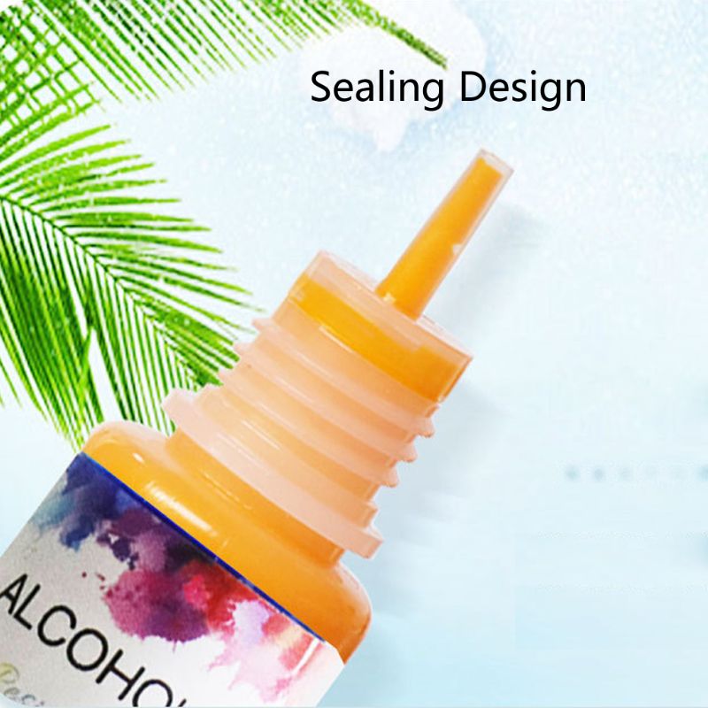 24 färg 10ml alkohol bläck diffusion harts pigment kit flytande färgämne färgämne konst gör själv uv epoxi harts smycken tillverkning