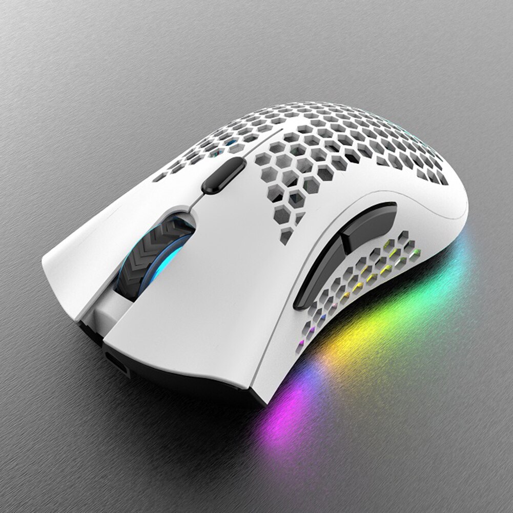 ALLOYSEED BM600 2,4 GHz Drahtlose Maus 2400DPI Einstellbare RGB hinterleuchtet Waben USB Optische Spielen Maus Gamer Mäbenutzen Für Laptop PC